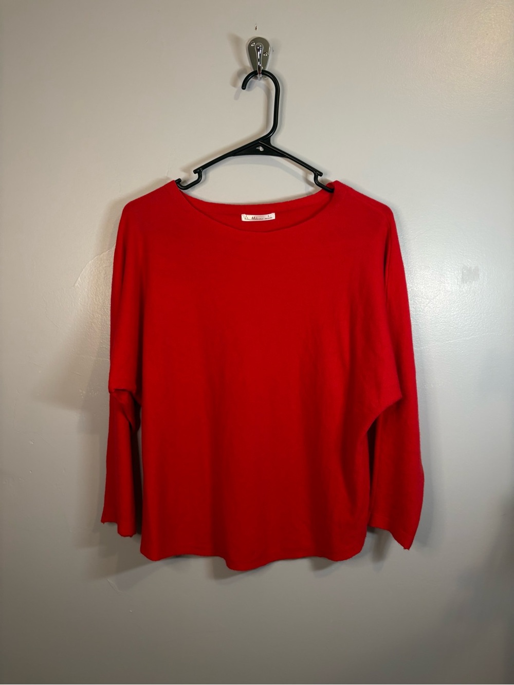 Vila Milano Classic Red Sweater Dolman Sleeve Batwing Soft Comfy Office Business - Picture 3 of 10